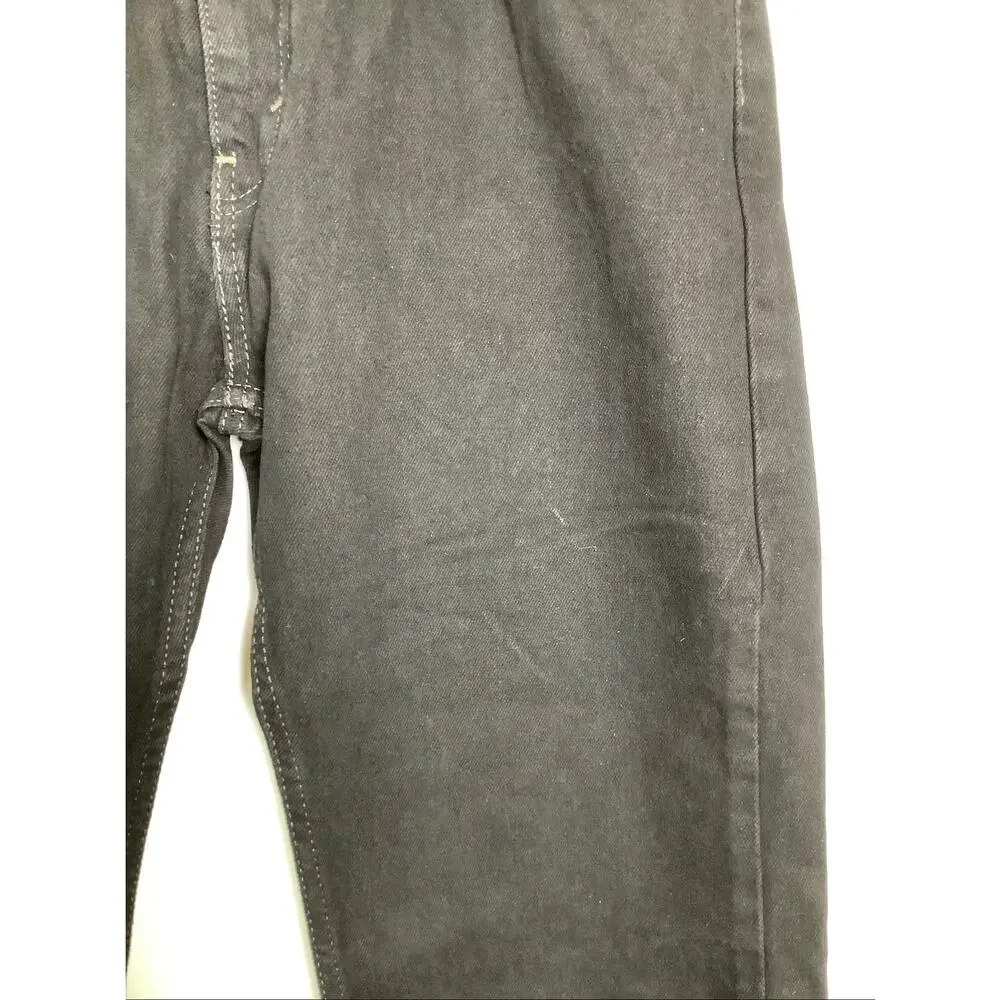 Levis Mens 36x30 Black 505 Regular Straight Leg Jeans Classic Smart Casual T5-14